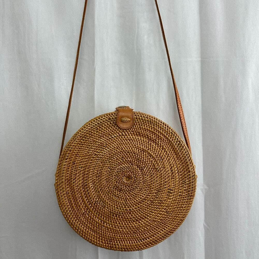 Amerii Rattan Circle Crossbody Purse